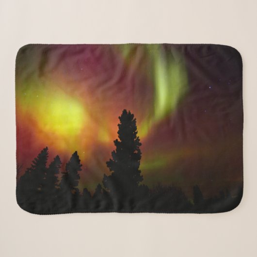 Couverture Sherpa Aurore Boréale et Arbres (Devant (Horizontal))