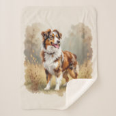 Couverture Sherpa Australian Shepherd Dog Red Merle Aussie (Devant)