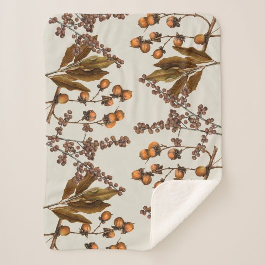 Couverture Sherpa Automne Automne Aquarelle Feuilles de feuillage (Devant)