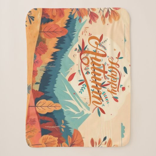 Couverture Sherpa Automne/Automne/feuille/coloré (Devant)