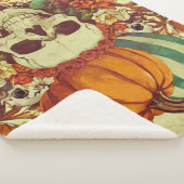 Couverture Sherpa Automne/Automne/Halloween/citrouille/squelette (3/4)