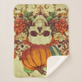 Couverture Sherpa Automne/Automne/Halloween/citrouille/squelette (Devant)