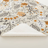Couverture Sherpa Automne Berries Feuilles et Branches Motif (3/4)