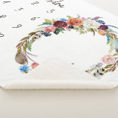 Couverture Sherpa Automne Boho Blooms Monogramme Baby Milestone Phot (3/4)