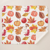 Couverture Sherpa Automne Botanique Sans Seamless : Élégance Florale (Devant (Horizontal))