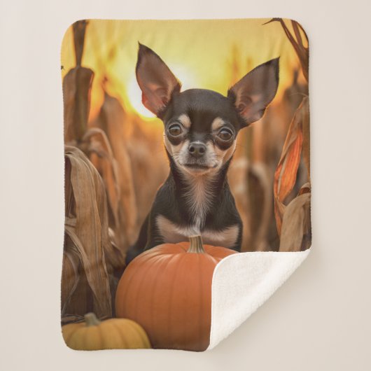 Couverture Sherpa Automne Chihuahua (Devant)