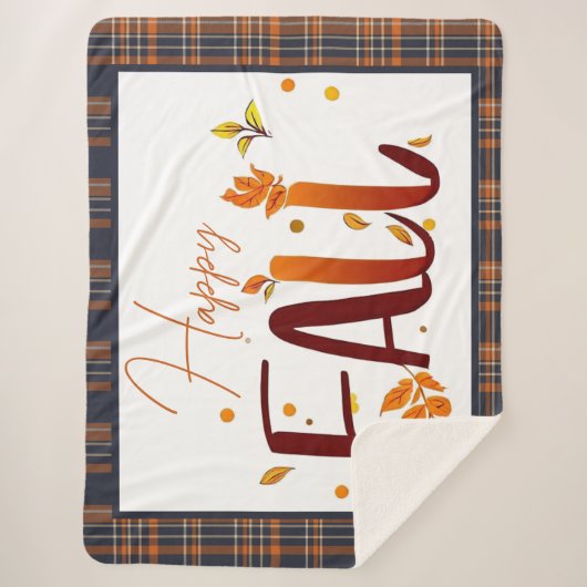 Couverture Sherpa Automne/feuilles/ecossais (Devant)