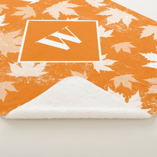 Couverture Sherpa Automne Feuilles Motif Monogramme (3/4)