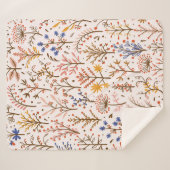 Couverture Sherpa Automne Floral Motif sans couture. Doodle Plante,  (Devant (Horizontal))