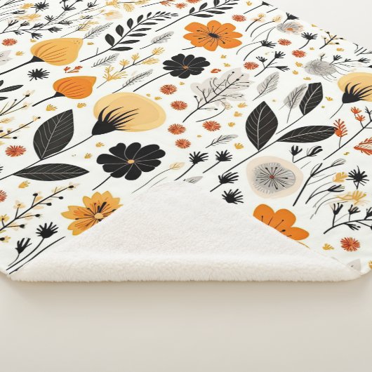 Couverture Sherpa Automne Moderne Boho Automne Botanique Floral (3/4)