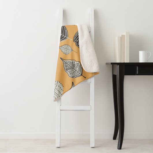 Couverture Sherpa Automne motif sans couture avec feuille. Maladie v (En situation)