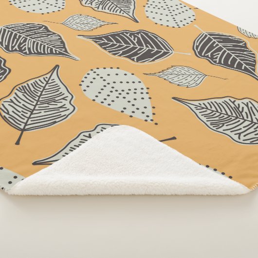 Couverture Sherpa Automne motif sans couture avec feuille. Maladie v (3/4)