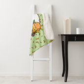 Couverture Sherpa Automne Sibérie Husky (rouge) Citrouille mignonne  (En situation)