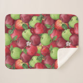 Couverture Sherpa Autumn Orchard Harvest Watercolor Apple Pattern (Devant (Horizontal))