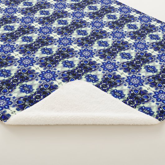 Couverture Sherpa aux couleurs Bleues Blanches (3/4)