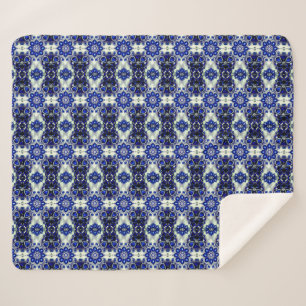 Couverture Sherpa aux couleurs Bleues Blanches