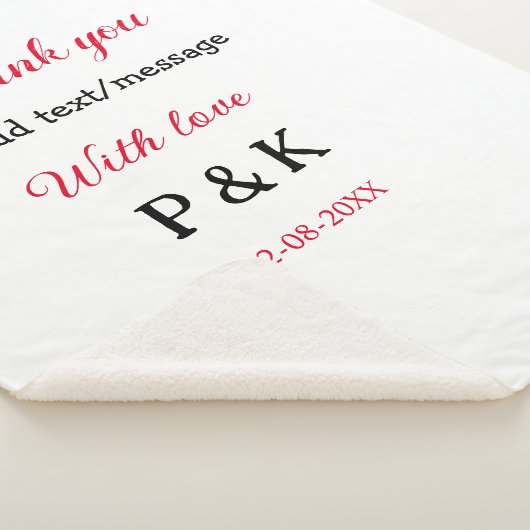 Couverture Sherpa Avec amour ajouter nom de couple lettre merci ajou (3/4)