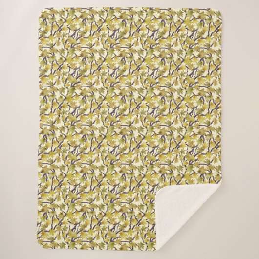 Couverture Sherpa avec carte de l'érable jaune et (Devant)