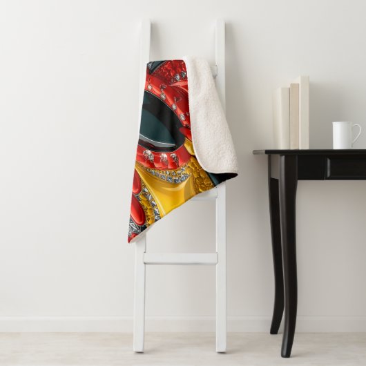 Couverture Sherpa avec design couleur Allemagne (En situation)