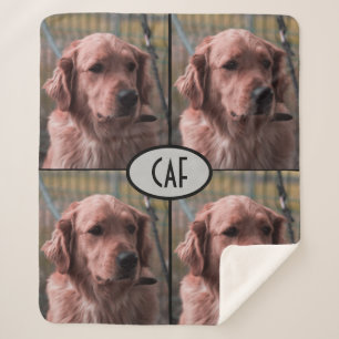 Couverture Sherpa avec monogramme et images person