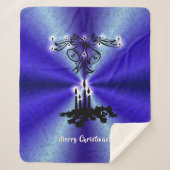 Couverture Sherpa Avent, Artdeco de Noël sur Blue Green Rainbow (Devant)