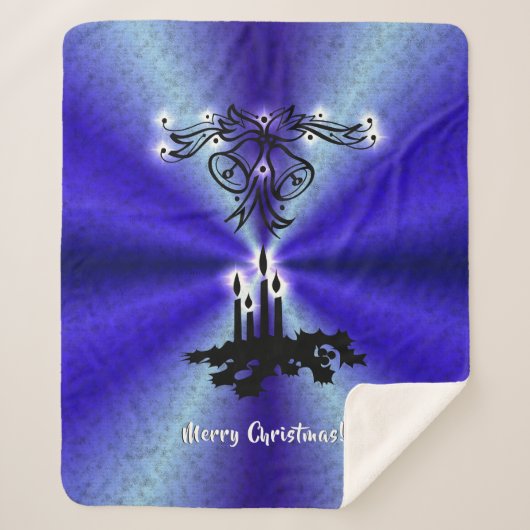 Couverture Sherpa Avent, Artdeco de Noël sur Blue Green Rainbow (Devant)