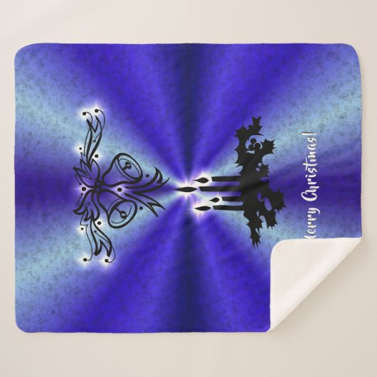 Couverture Sherpa Avent, Artdeco de Noël sur Blue Green Rainbow (Devant (Horizontal))