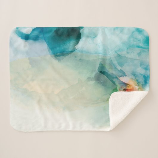 Couverture Sherpa Aversion - Aquarelle bleue (Devant (Horizontal))