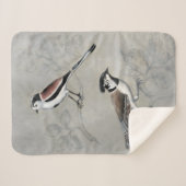 Couverture Sherpa Aviaire argenté | Une paire (Devant (Horizontal))