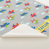 Couverture Sherpa Avions, Hélicoptères & Nuages Artwork Lt Grey, Nom (3/4)