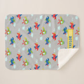 Couverture Sherpa Avions, Hélicoptères & Nuages Artwork Lt Grey, Nom (Devant (Horizontal))