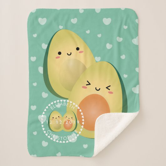 Couverture Sherpa Avocados in Love Funny Couple Évitons l'énigme (Devant)