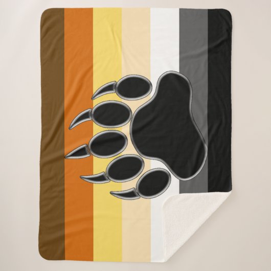 Couverture Sherpa Awesome Bear Pride Drapeau Ours Paw (Devant)