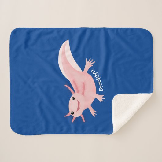 Couverture Sherpa axolotl rose pâle (Devant (Horizontal))