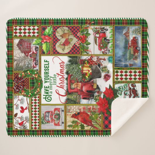 Couverture Sherpa Ayez Un Joyeux Petit Camion Rouge Noël (Devant (Horizontal))