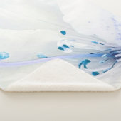 Couverture Sherpa ** Azalea Art Peinture Fleurs Turquoise blanc (3/4)