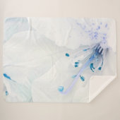 Couverture Sherpa ** Azalea Art Peinture Fleurs Turquoise blanc (Devant (Horizontal))