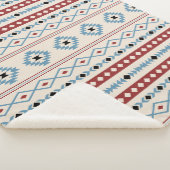 Couverture Sherpa Aztec Blue Red Black Cream Mixte Motifs Motif (3/4)