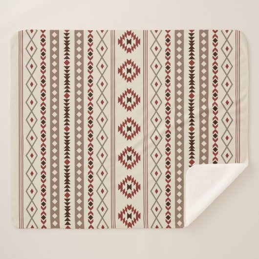 Couverture Sherpa Aztec Browns Crème rouille Mixte Motifs Motif (Devant (Horizontal))