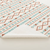 Couverture Sherpa Aztec Formes Motif rouille crème Turquoise (3/4)