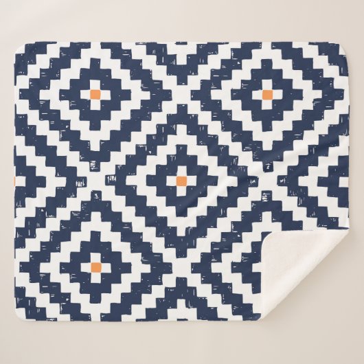 Couverture Sherpa Aztec Navajo, Motif ethnique sans mer (Devant (Horizontal))