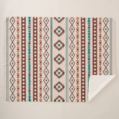 Couverture Sherpa Aztec Rusts Crème Turquoise Motifs mélangés Motif (Devant (Horizontal))