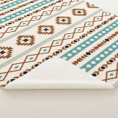 Couverture Sherpa Aztec Turquoise Terracotta Crème Noire Mixte Motif (3/4)