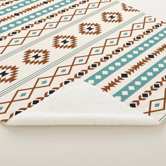 Couverture Sherpa Aztec Turquoise Terracotta Crème Noire Mixte Motif (3/4)
