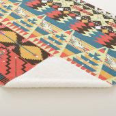 Couverture Sherpa Aztèque coloré : oiseaux, fleurs motif. (3/4)