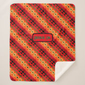 Couverture Sherpa Aztèque rouge orange vert (Devant)