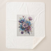 Couverture Sherpa Azure Flower Symphony (Devant)