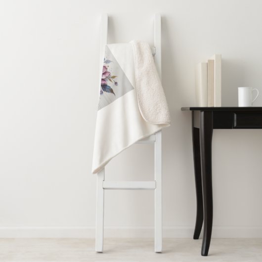 Couverture Sherpa Azure Flower Symphony (En situation)