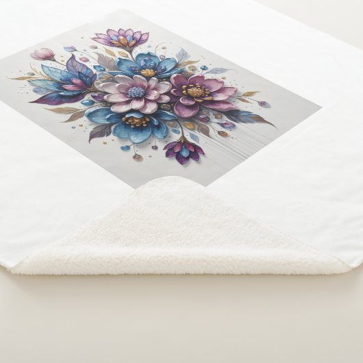 Couverture Sherpa Azure Flower Symphony (3/4)