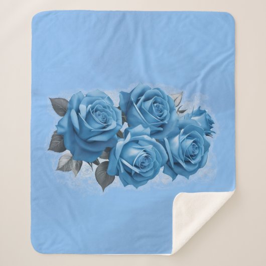 Couverture Sherpa Azure Rose Serenity (Devant)